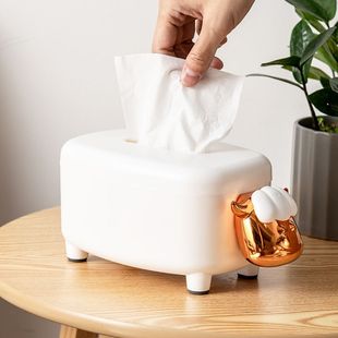 纸巾盒客厅高级ins奶油风纸餐巾纸值高抽盒抽颜卫生间盒卷筒纸盒