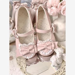 原创甜美可爱圆头doll感软妹百搭鞋 lolita软妹鞋 猫猫头2024新款