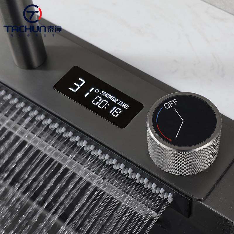 数显飞雨瀑布厨房水槽304不锈钢日式大单槽洗碗盆洗碗槽洗碗池,家装主材,智能水槽,淘宝优惠券,粉丝福利购,淘宝优惠卷