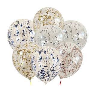 新品 铝箔亮片碎片碎屑透明气球生日派对装饰网红碎亮片气球