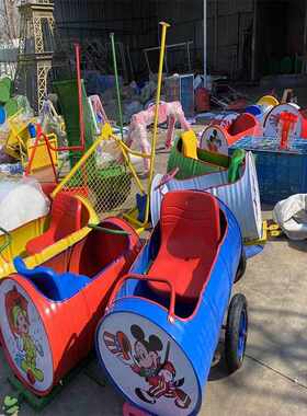 广场农庄网红油桶小火车户外观光游玩沙滩无轨小火车景区旅游设备