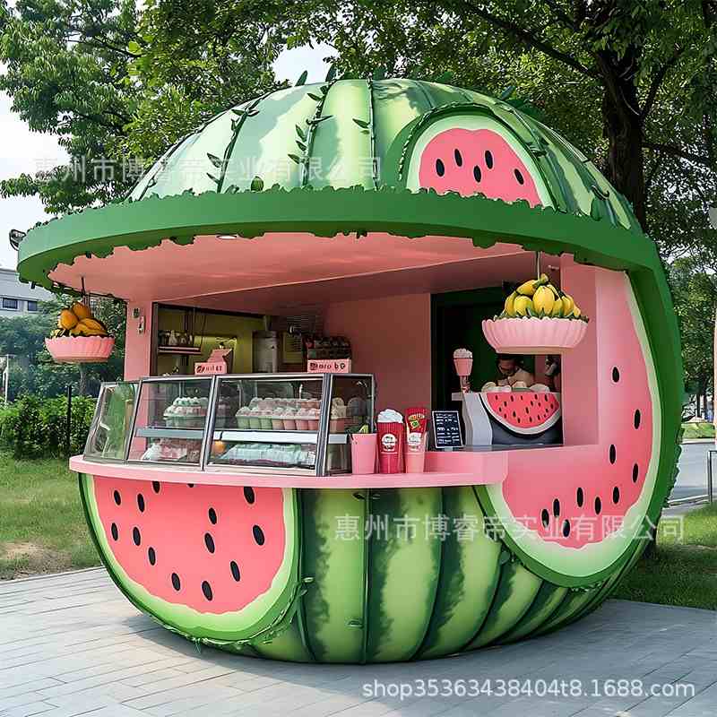 玻璃钢户外售卖亭美陈雕塑装饰品网红大型各种水果创意门头