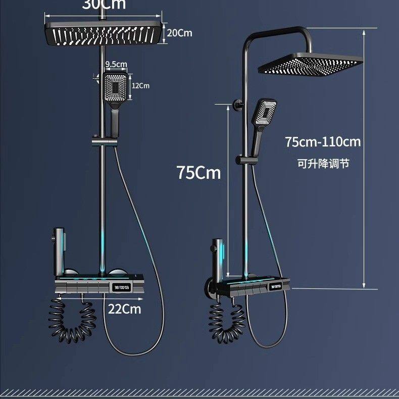 智能数显淋浴花洒套装浴室喷头花灰暗洒卫浴沐浴恒温淋雨装家用枪,家装主材,智能花洒套装/淋浴屏,淘宝优惠券,粉丝福利购,淘宝优惠卷