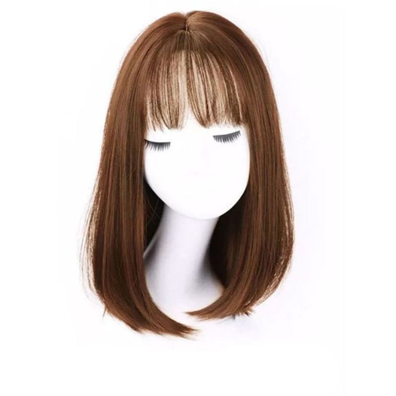 新款直销跨境外贸假发女中长直发齐刘海欧美假发头套现货支持