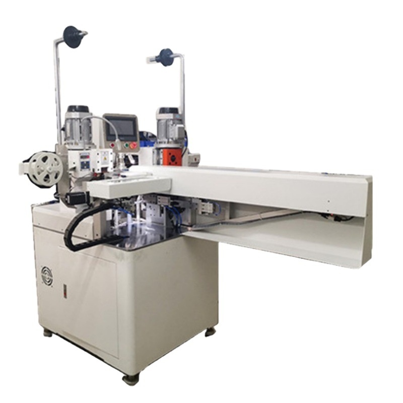 全自动双头剥皮排线打端穿胶壳机高速智能排线开线压端子插胶壳机