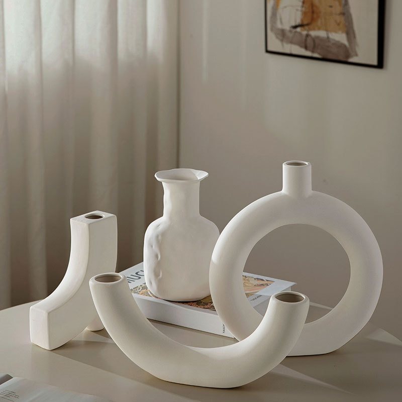 创意手工北欧素坯花瓶电视摆件罐玄关酒柜奶油餐桌风装饰装饰陶艺,家居饰品,餐桌花艺,淘宝优惠券,粉丝福利购,淘宝优惠卷