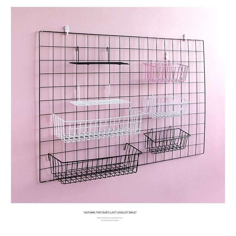 网格网片洞洞板挂篮铁丝网收纳篮超市多功能置物篮展会展示架挂件