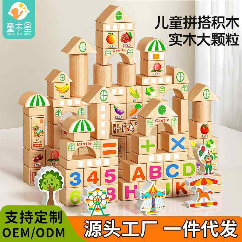 儿童益智动脑开发智力大颗粒搭建积木男孩到女孩拼装6岁3玩具实木,玩具/童车/益智/积木/模型,木质积木,淘宝优惠券,粉丝福利购,淘宝优惠卷