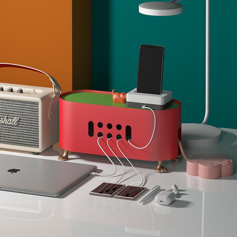 [空之喵喵]桌面电线收纳盒理线盒大号电视柜整理插头插座遮挡神器