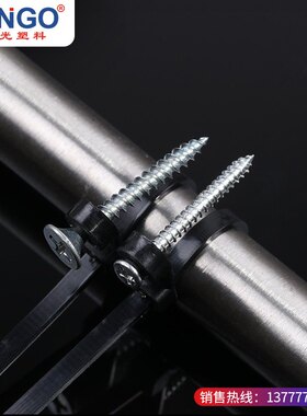 固定头式尼龙扎带4x150x200固定扎卡扣头部5x250mm带*条螺丝孔线