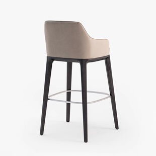 意式极简白蜡木吧台椅家用岛台椅酒店前台椅酒吧民宿设计师款吧椅