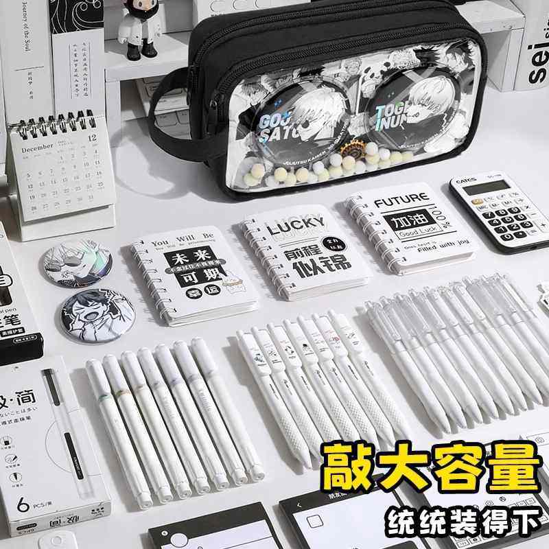 超大容量痛包笔袋简约初中生黑色男透明文具盒二次元高值铅笔盒颜,文具电教/文化用品/商务用品,笔袋,淘宝优惠券,粉丝福利购,淘宝优惠卷