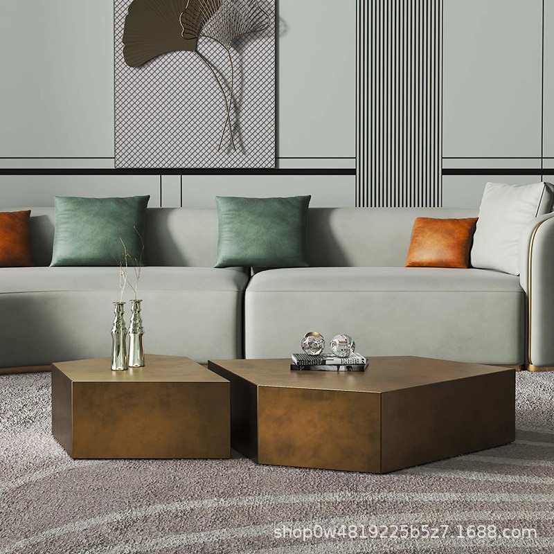 意式极简不锈钢茶几轻奢简约现代客厅设计师几何异形创意组合茶几,住宅家具,茶几,淘宝优惠券,粉丝福利购,淘宝优惠卷