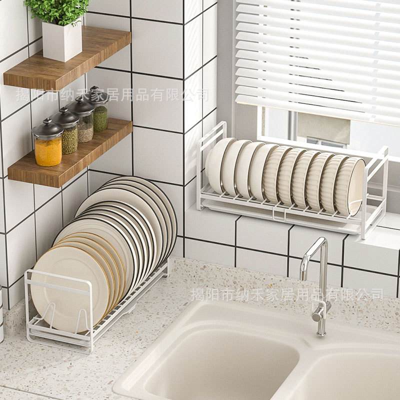 新款直销单层碗盘收纳架放碗碟碗筷橱柜碗架小型柜内置物架厨房碗