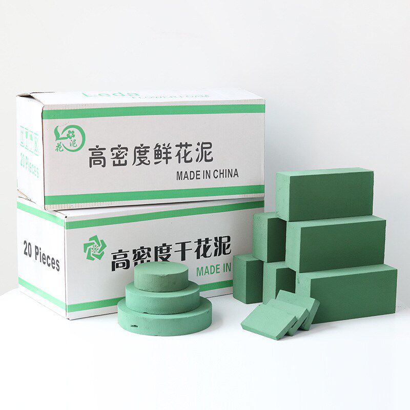 优选鲜花泥插花泥块花店专用吸水快高密度鲜花包装材料圆形海绵厂