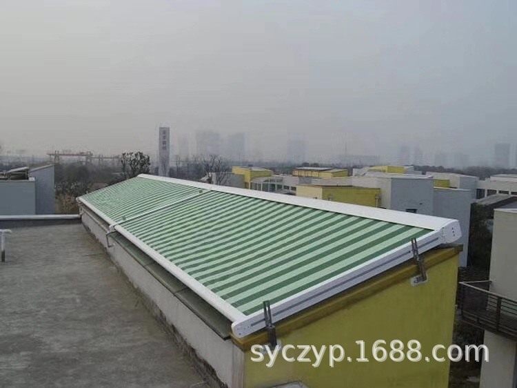 户外阳光玻璃房遮阳隔热防晒电动遥控导轨天幕露台天窗伸缩遮阳帘