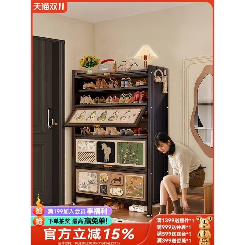 入户门鞋柜家用门口大容量多层超大收纳柜结实耐用鞋架钢制储物柜
