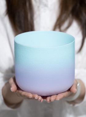 水晶钵颂钵准音调多尺寸手工乐器七音调音乐碗钵音碗瑜伽水晶音钵