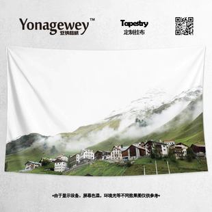 治愈风景乡村野外户外自然美景写真海报装 饰房间背景墙布挂布挂毯