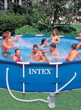 INTEX管架游泳池池 大型水池 别墅简易支架水池457*122CM