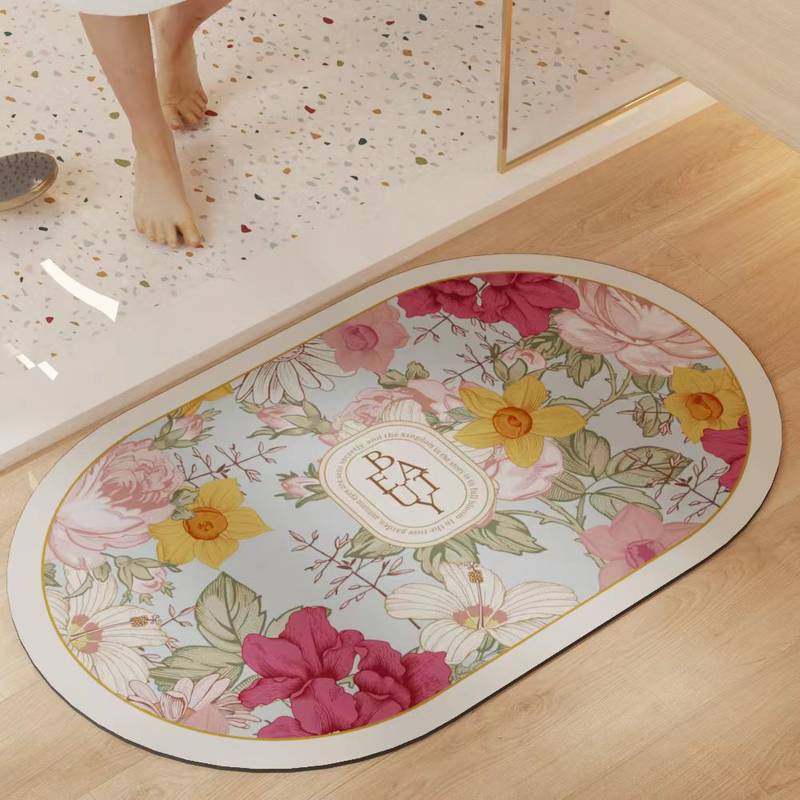 新款小清新浴室加厚吸水厕所卫浴垫防滑垫地干速门口卫生间脚垫,居家布艺,家用脚垫,淘宝优惠券,粉丝福利购,淘宝优惠卷