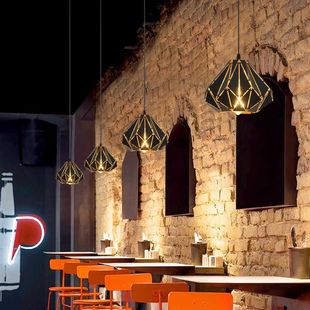 创意单头灯罩餐厅酒吧烧烤复古镂空具工业风火锅铁吊灯店铺商用艺