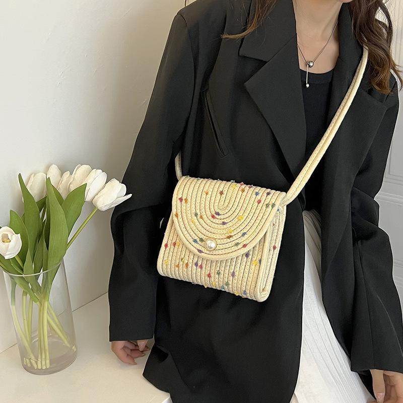 新品 新款清新夏季手工棉绳少女甜美彩球珍珠信封包潮斜挎小包包,箱包皮具/热销女包/男包,手拿包,淘宝优惠券,粉丝福利购,淘宝优惠卷