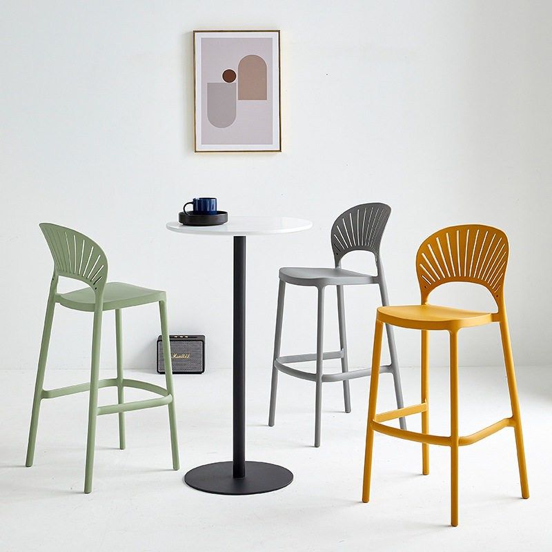 北欧家用靠背吧凳6070塑料台椅餐椅高吧贝壳现代椅脚凳简约吧,住宅家具,家用高脚椅,淘宝优惠券,粉丝福利购,淘宝优惠卷