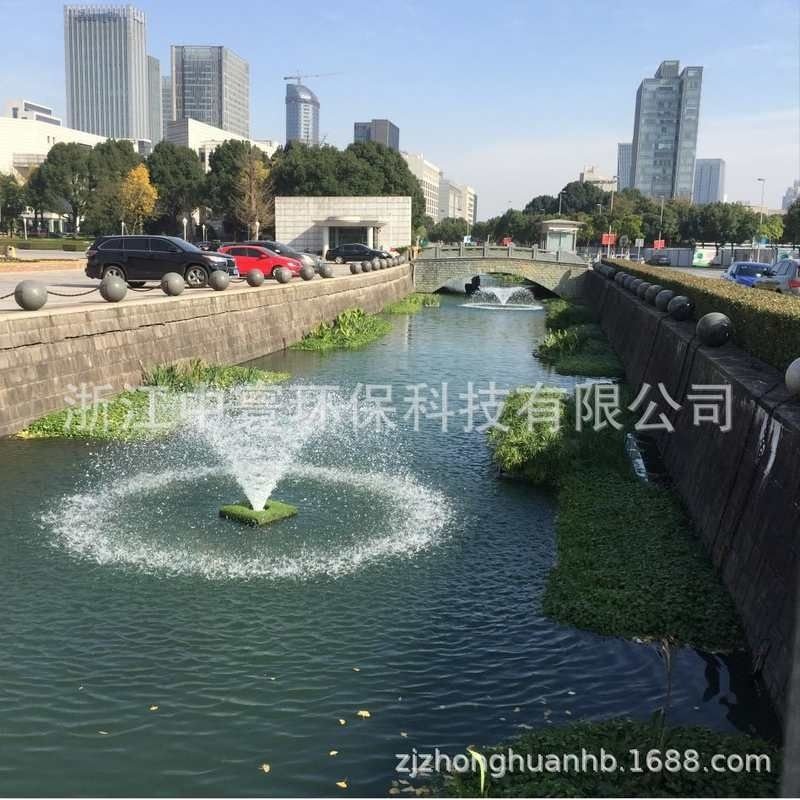 太阳能光伏喷泉曝气机304不锈钢景观增氧河道治理池塘喷泉曝气机