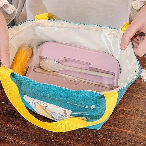 新款日系和风便当饭盒便携包帆布束口手提包袋子创意大容量午餐,收纳整理,便当包,淘宝优惠券,粉丝福利购,淘宝优惠卷