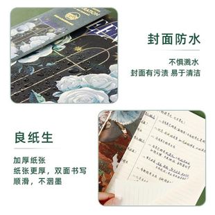 苏铁时光插画软抄本学生摘抄胶笔记本装 便携风杂志本子记事本无线