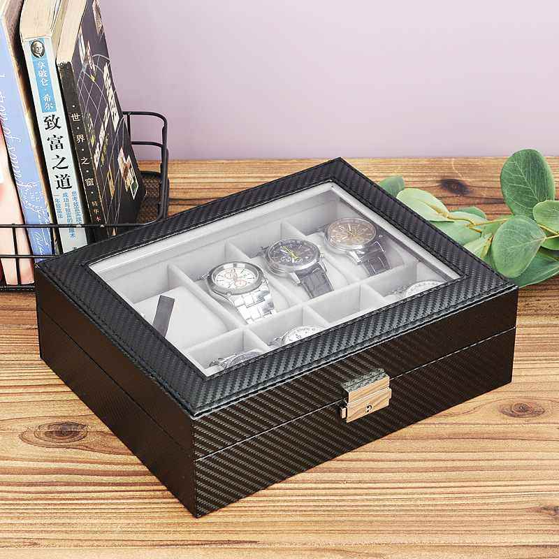 现货批发碳纤维手表盒10表皮质包装盒手表手表盒pu盒位礼品盒手表,收纳整理,手表收纳盒/架/套,淘宝优惠券,粉丝福利购,淘宝优惠卷