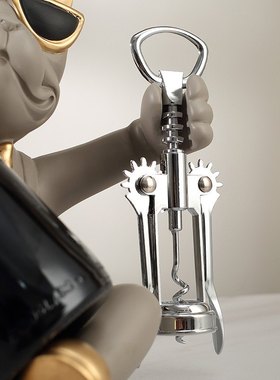 酷犬斗牛犬红酒架酒柜装饰品柜边轻奢餐托高档摆设玄关酒摆件客厅