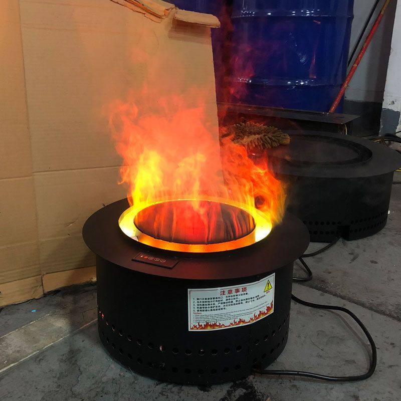 圆型雾化壁炉火盆仿真篝火柱形嵌入式电子3D假火焰家用木柴烧烤炉,住宅家具,庭院烤火炉,淘宝优惠券,粉丝福利购,淘宝优惠卷