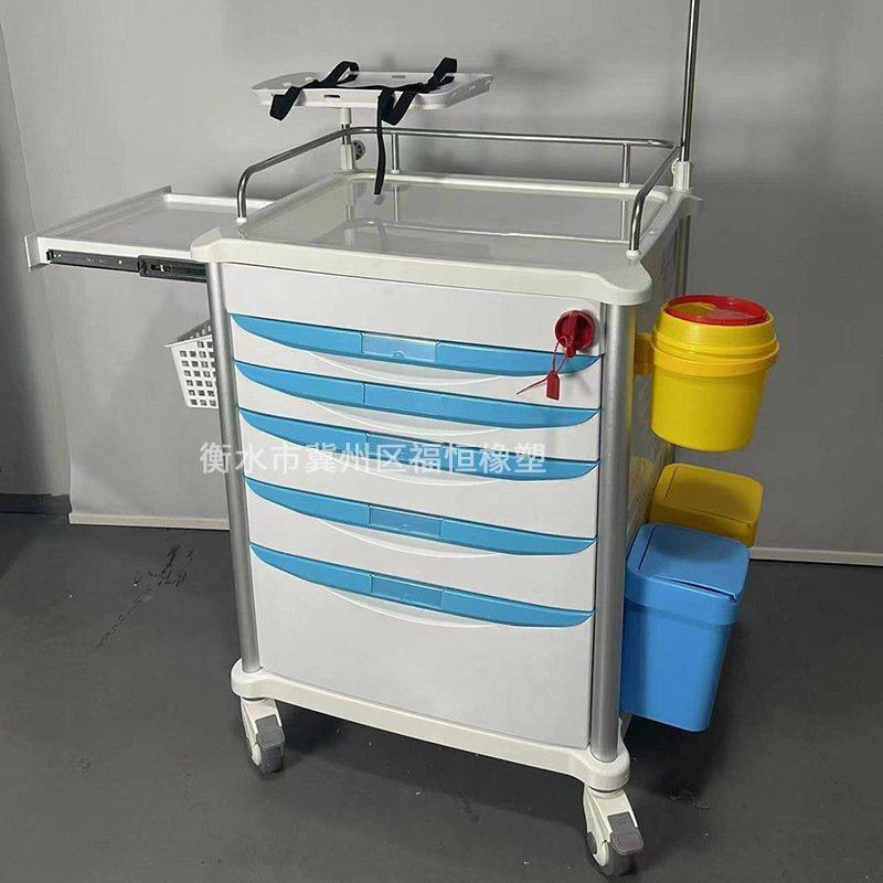 不锈钢病房输液手推车  手术护理急救抢救车  可移动ABS小推车