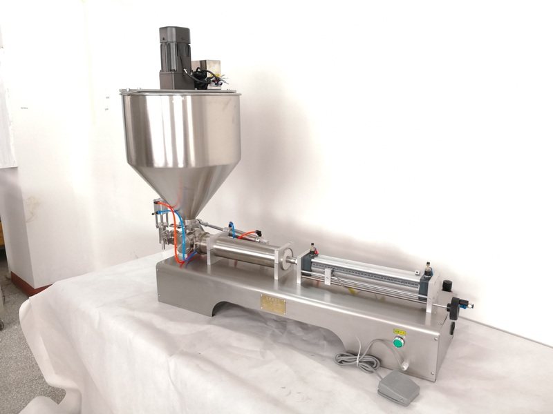 联腾牌 卧式气动搅拌酱料灌装机  豆瓣酱灌装机   浓浆灌装机