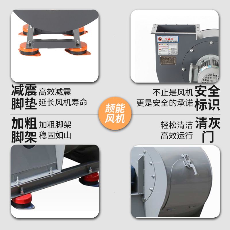 4-72高压离心风机380V工业除尘抽风设备换气机厨房排烟静音排风机