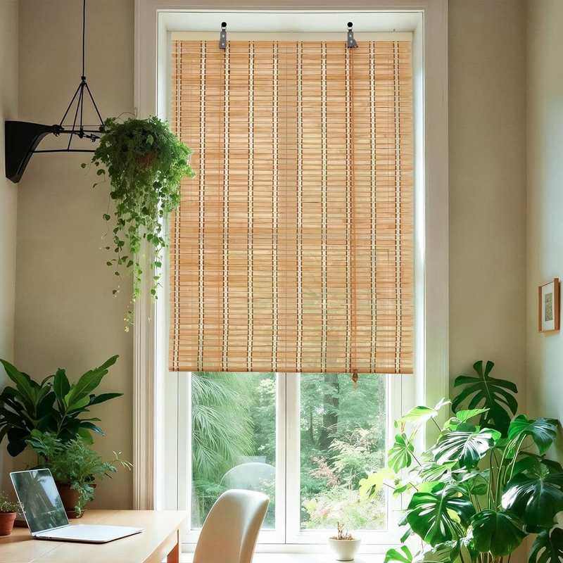 竹帘窗帘遮光帘客厅阳台帘编织防晒透气环保隔热竹帘隔断紫外线防