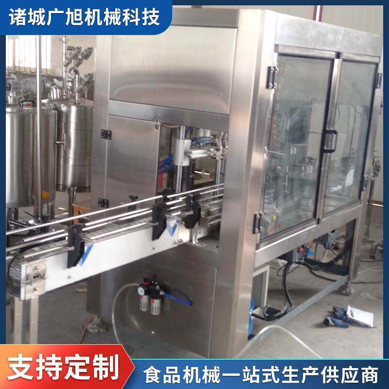 定制直线灌装机 食用油自流直线封灌机 酒精肥料灌装机流水线