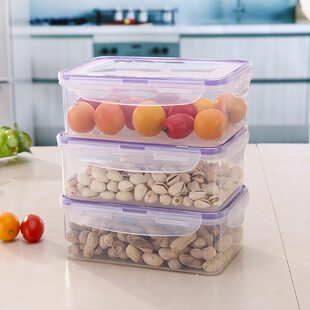 新品 密封锁扣保鲜盒长方形塑料饭盒便当盒收纳阿胶盒1200ml收纳