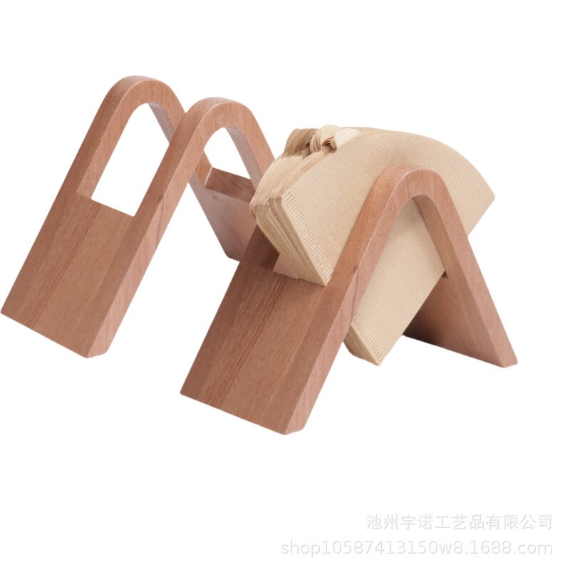 手冲咖啡滤纸收纳盒防尘木架底座实木滤纸实滤纸架防潮耐用