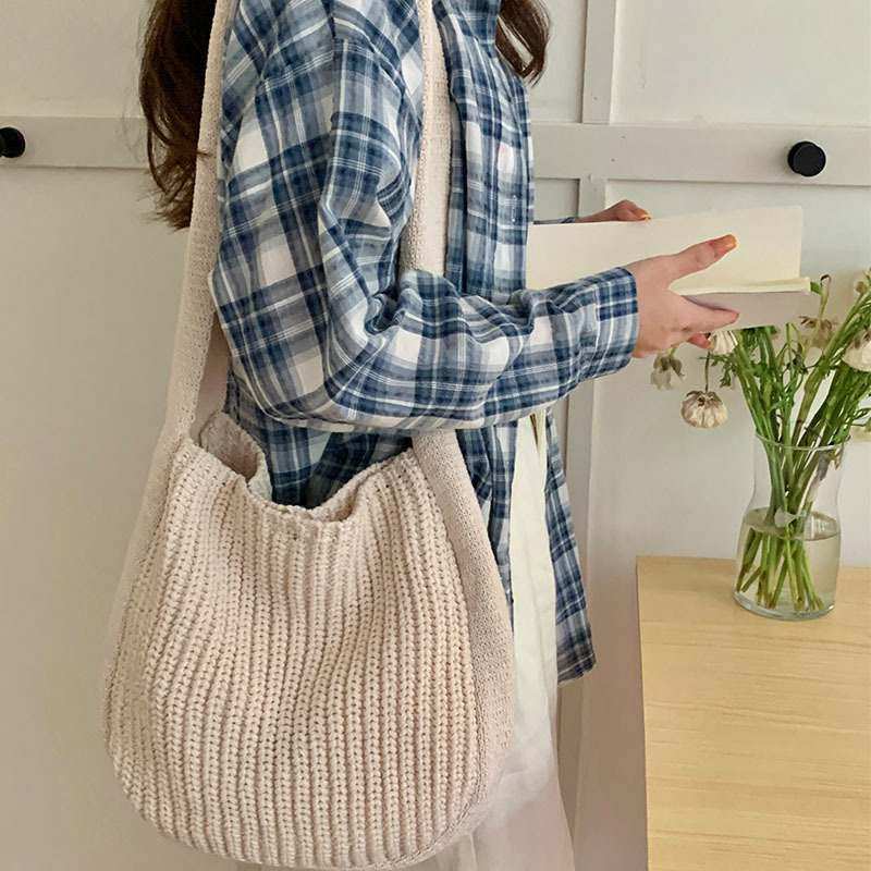 新品 复古针织包手提包斜挎包毛线编制包购物袋包包女单肩包托特,箱包皮具/热销女包/男包,托特包,淘宝优惠券,粉丝福利购,淘宝优惠卷