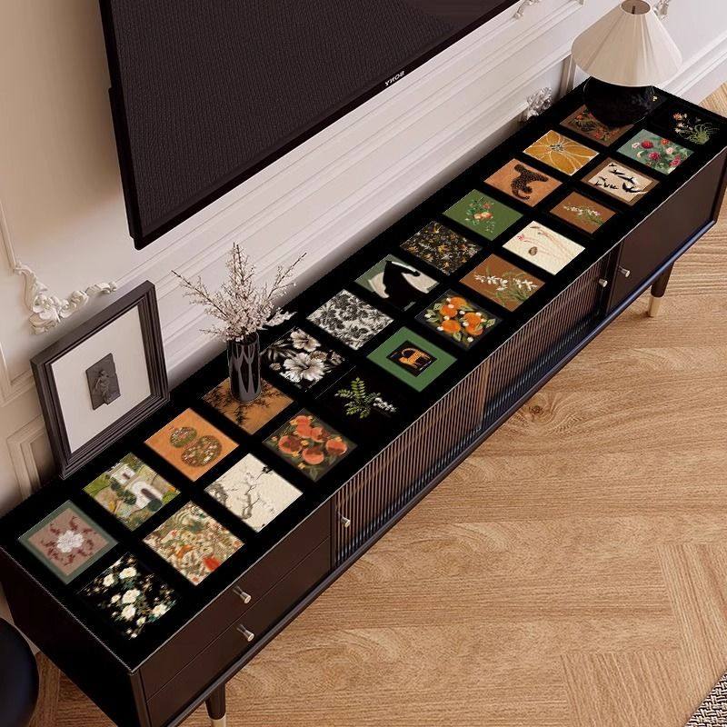 中古风高级感电视柜餐边柜桌垫台面保护垫鞋柜酒柜防脏桌布玄关垫