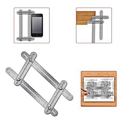 不锈钢四折尺激光雕刻刻度多功能折叠尺4尺多角度折尺子活动四边