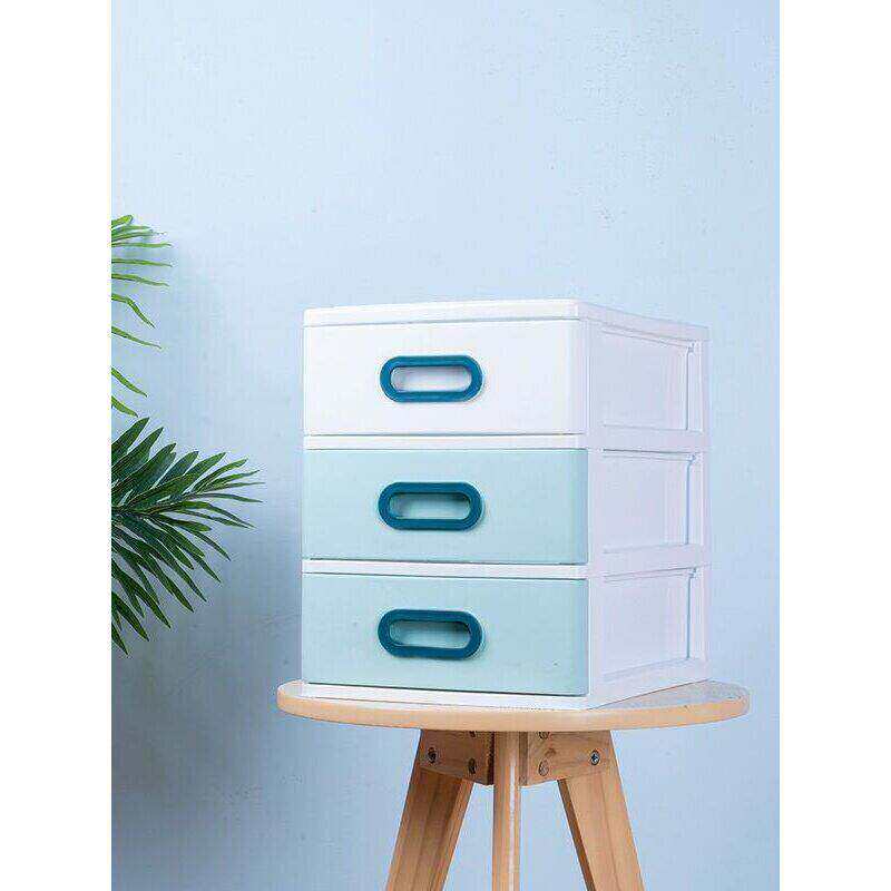 ft办公桌面A4纸收纳盒整理化妆品抽屉式多层收纳塑料杂物小柜文件