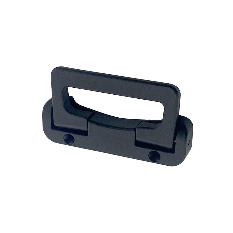 工厂直供黑色塑料柜门折叠拉手手柄自动旋转弹簧A-MPE135复位带销