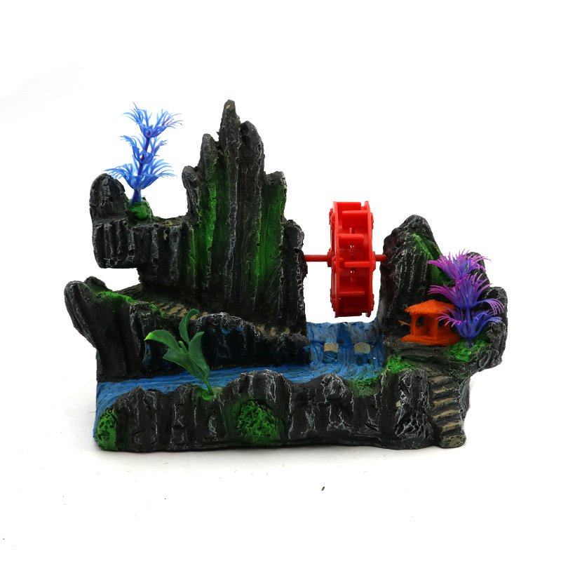 鱼缸装饰仿真树脂水轮风车造景可水车山假山连接水族箱转动气泵,商业/办公家具,假山/仿真造景,淘宝优惠券,粉丝福利购,淘宝优惠卷