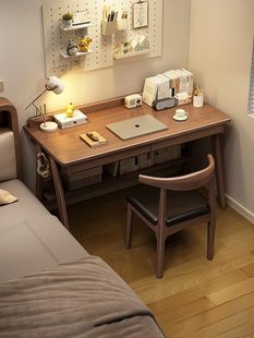 实木书桌学生家用儿童卧室简约学习桌小户型电脑桌床边桌写字桌子