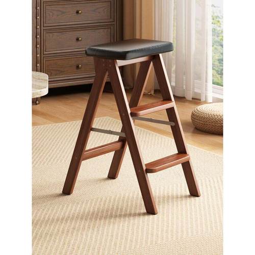 实木梯凳家用折叠两用梯子椅子厨房登高取物多功能三步梯高脚凳