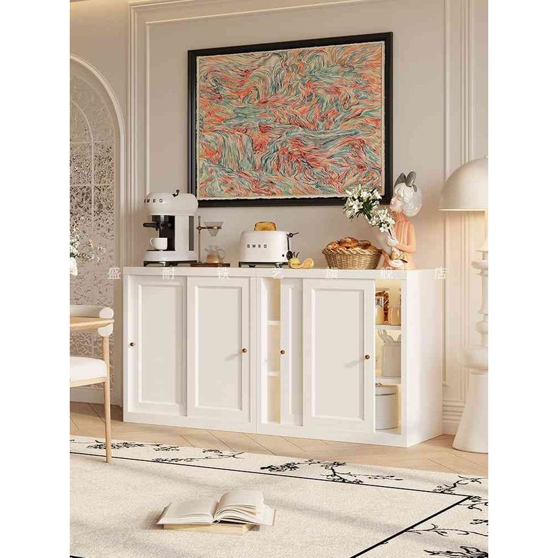 钢制餐边柜客厅推拉门储物柜置物柜家用厨房碗柜墙边收纳柜茶水柜